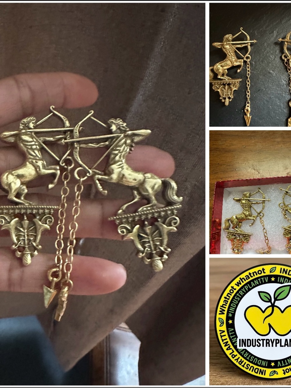 Gold Centaur Archer Dangle Earrings for Women